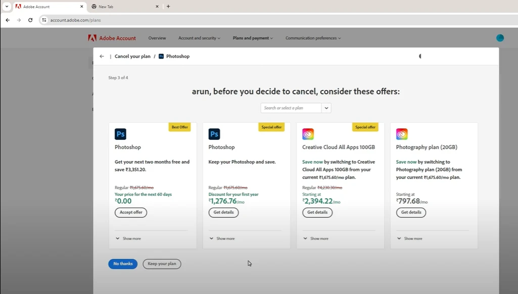 extra plan adobe offering to continue their services