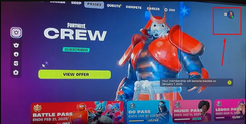 On the xbox home screen