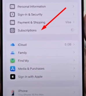 Tap on Subscriptions.