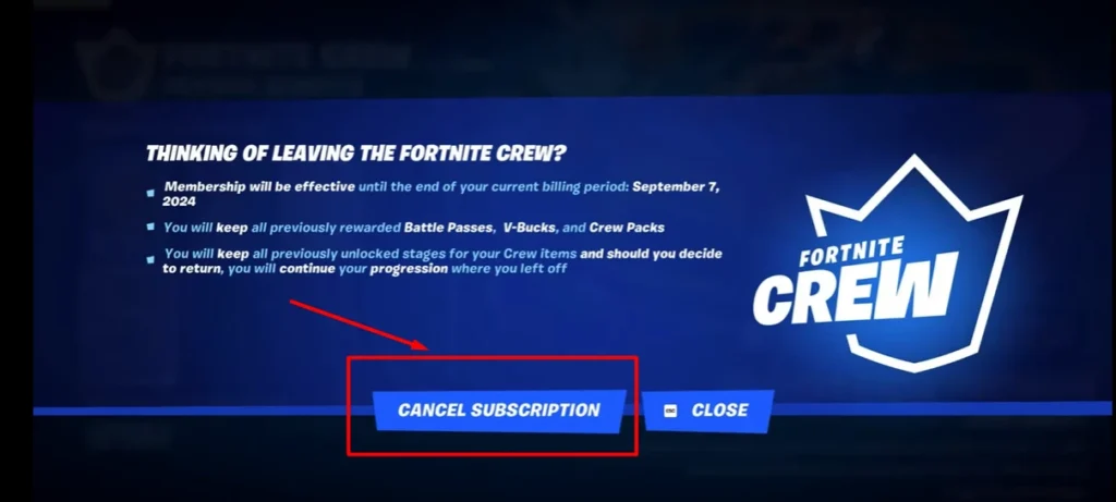 pointing towards cancel subscription button on the pc