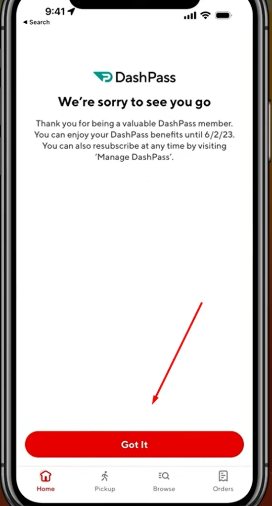 final notification before cancellation dashpass