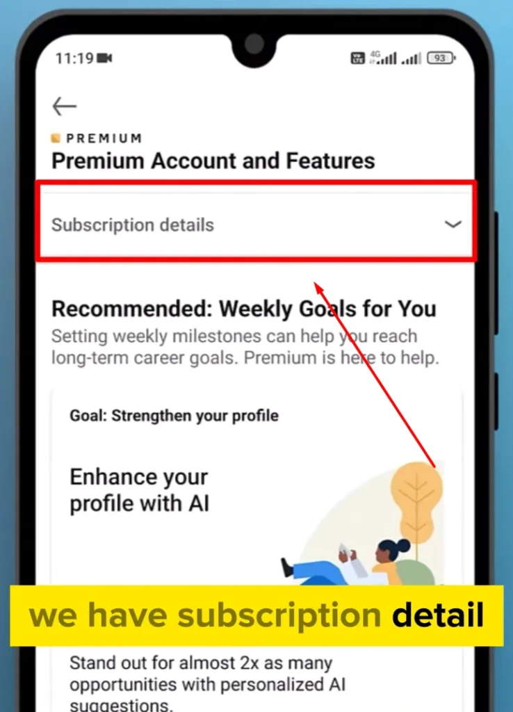 Go to Subscription Details