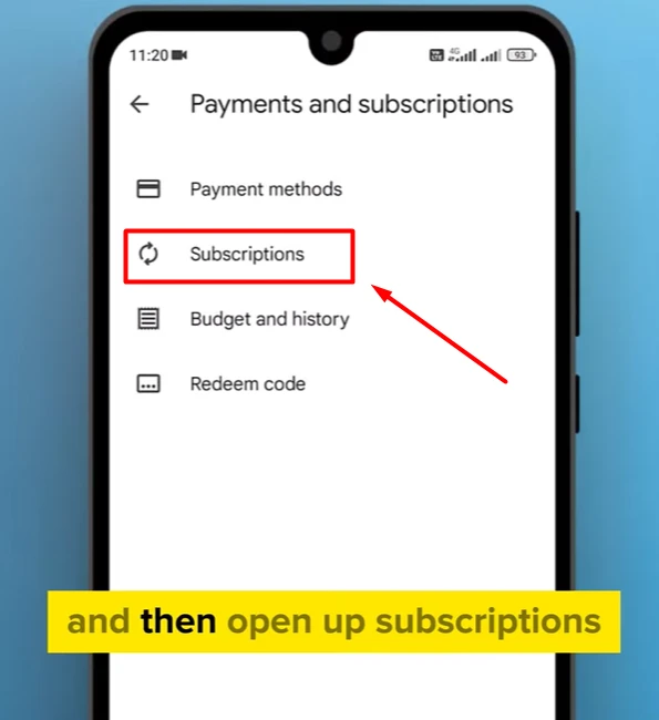 subscriptions option in playstore
