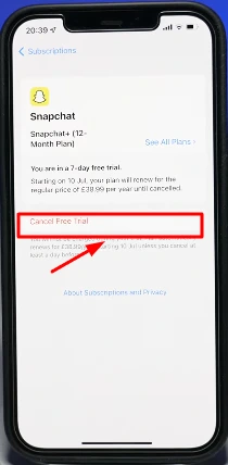 cancel subscription button on iphone settings