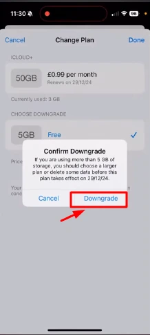 confirm downgrade