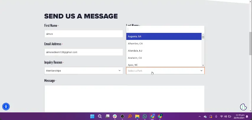 form filling of sky zone to cancel membership