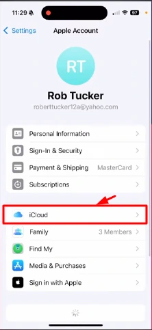 icloud option