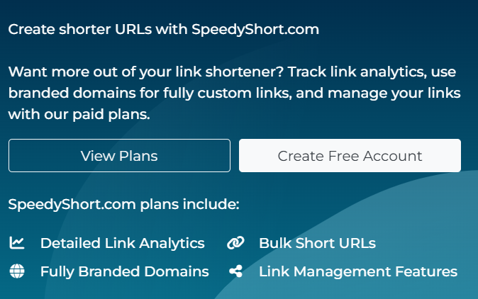 showing features of SpeedyShort.com from their official website