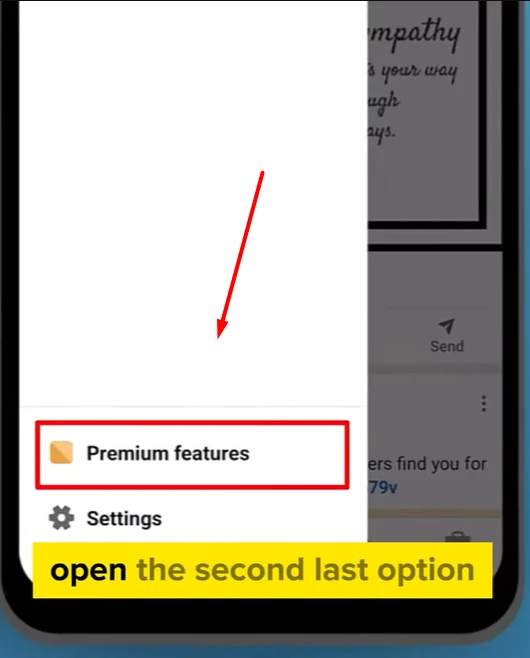 Option “Premium Features” showing in the bottom of the sidebar in the LinkedIn