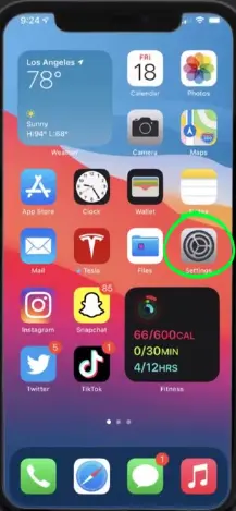settings app of iphone