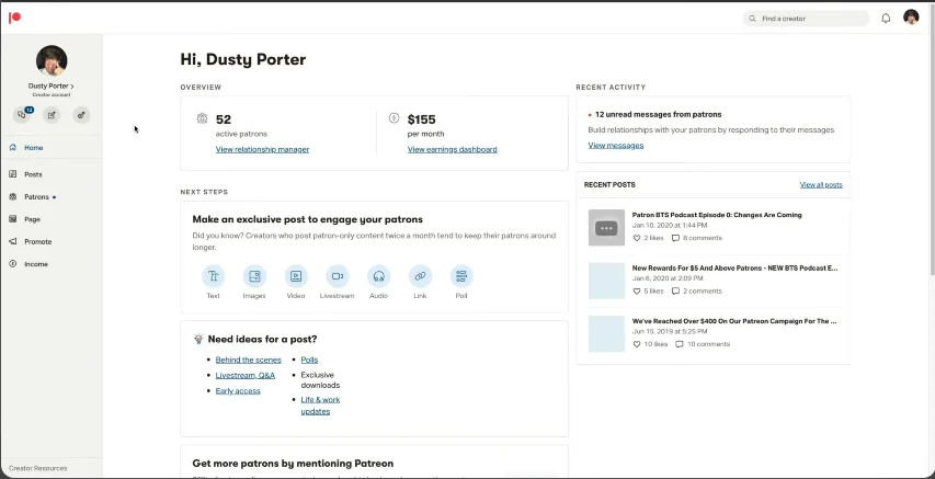 login of patreon