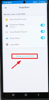 manage subscription on android