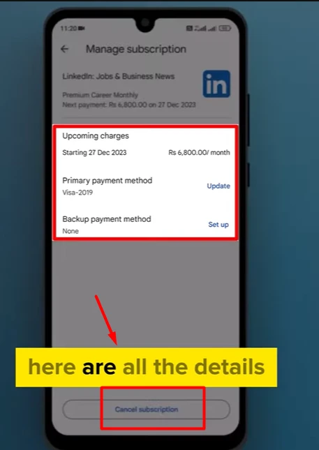 Cancel the Subscription of linkedin premium  