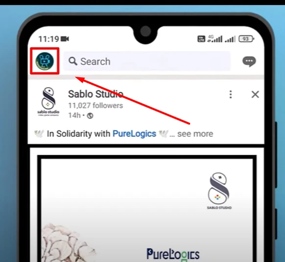 pointing towards Profile Icon