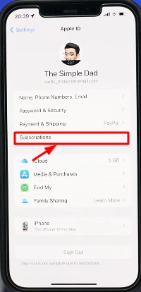 subscription on iphone