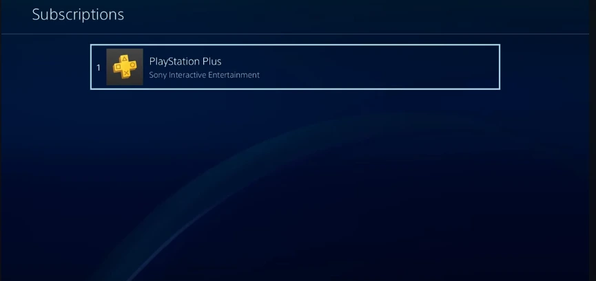 subscriptions section of your PS account