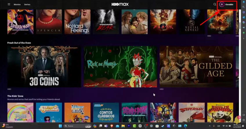 hbo max user interface