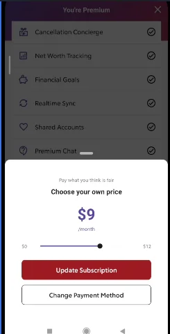Rocket Money update button