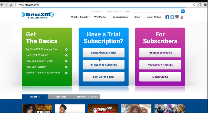 SiriusXM official site