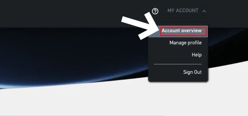 account overview button on directv