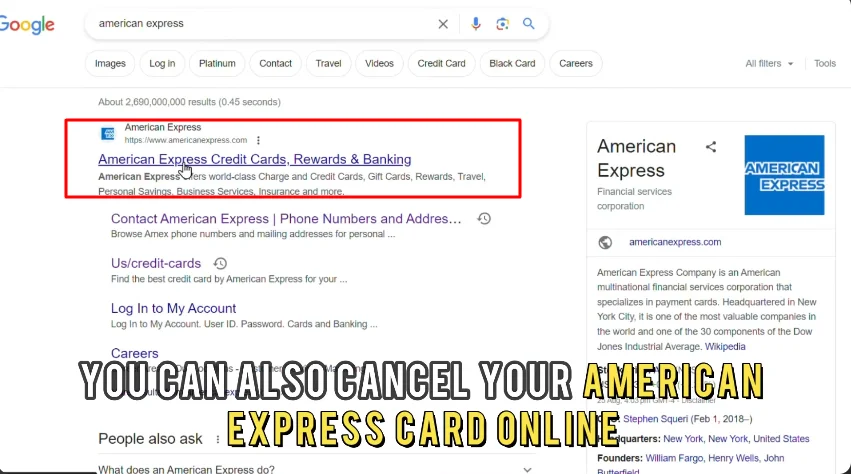 american credit card cancelation