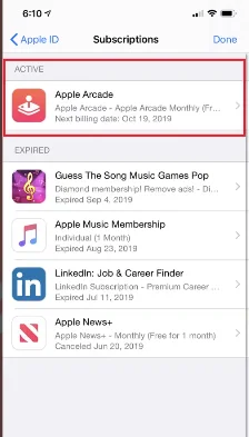 Apple Arcade subscription