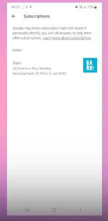 BarkBox subscription on android