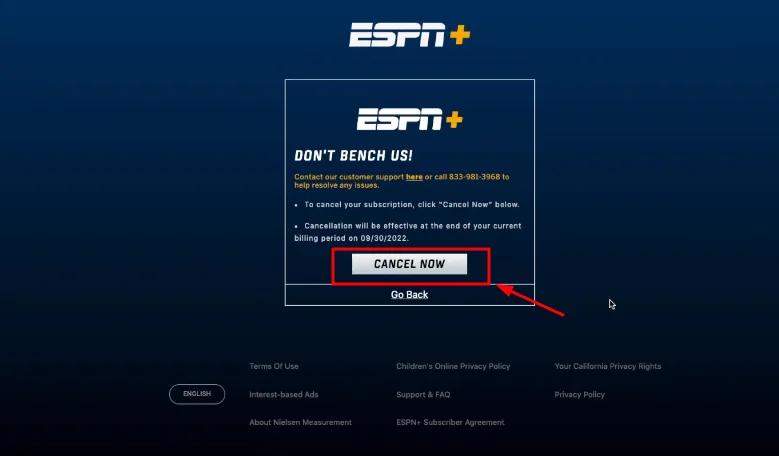 cancel now button