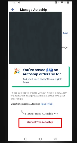 cancel this autoship