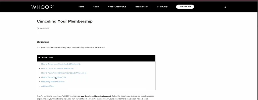 cancel membership instructions