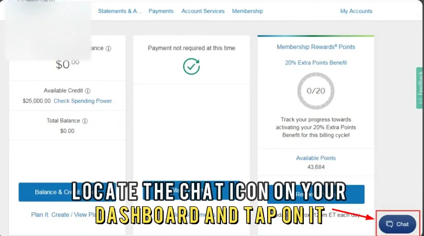 chat icon for american express credit card