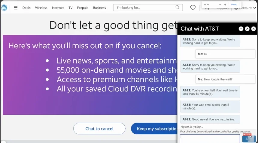 chat box of directv