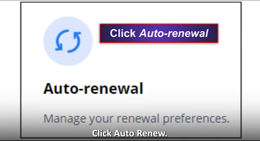 click auto renewal settings 