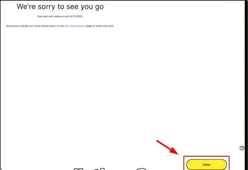 close after cancellation