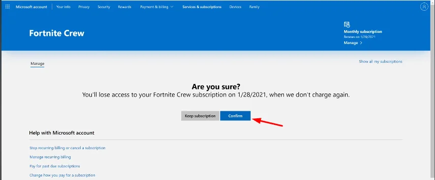 confirm button