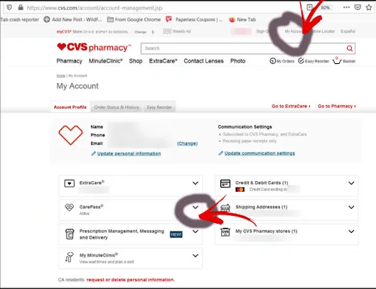 login to your cvs website 
