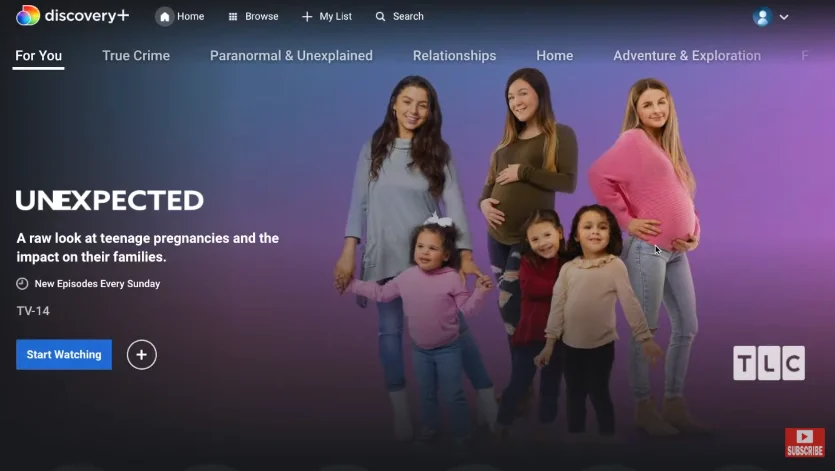 discovery plus interface 