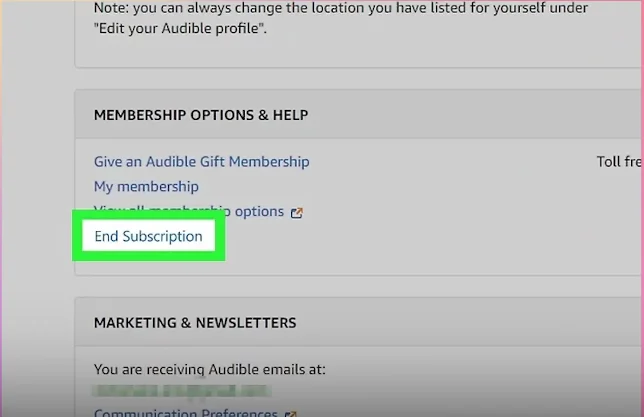 end subscription button