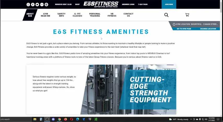EOS Fitness official site