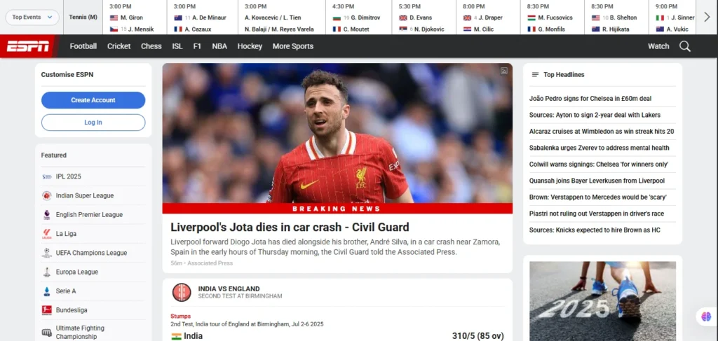 espn plus interface 