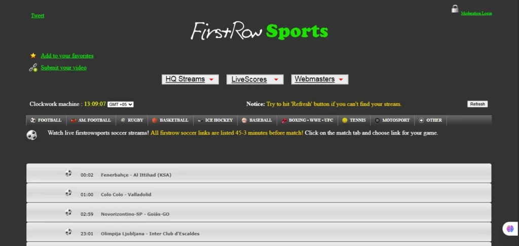first row sports official site