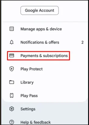 payment and subscription option on google play store for norton