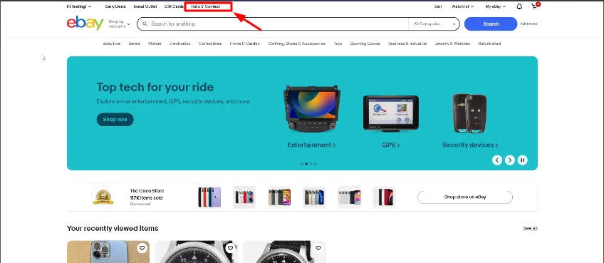 select help and contact button
