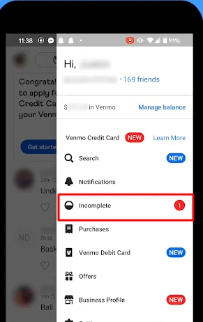 incomplete payments of venmo