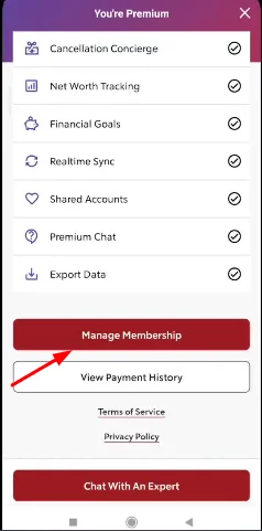 Rocket Money manage membership