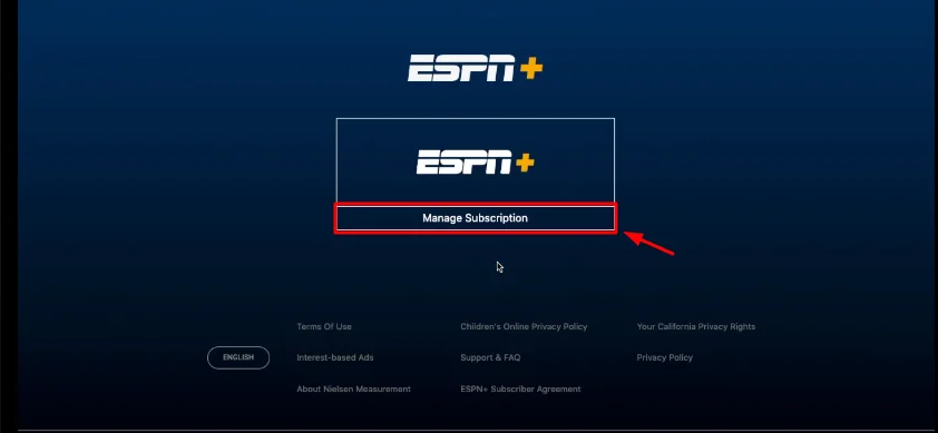 manage subscription button