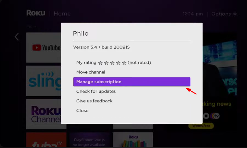 manage subscription of philo tv