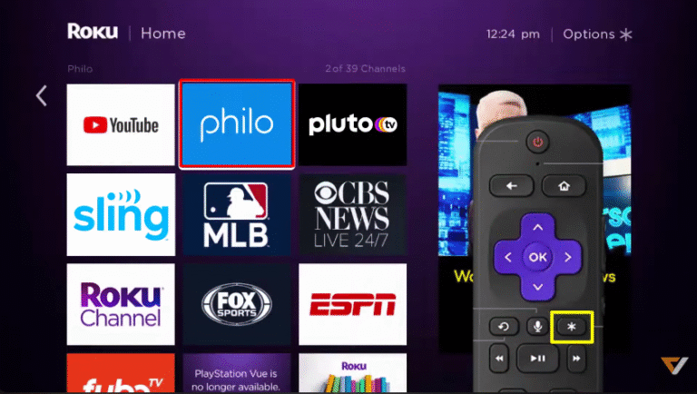 channels button on roku tv