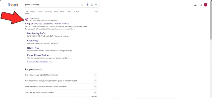 search planet fitness faqs