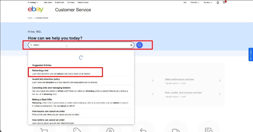 search retract on ebay site